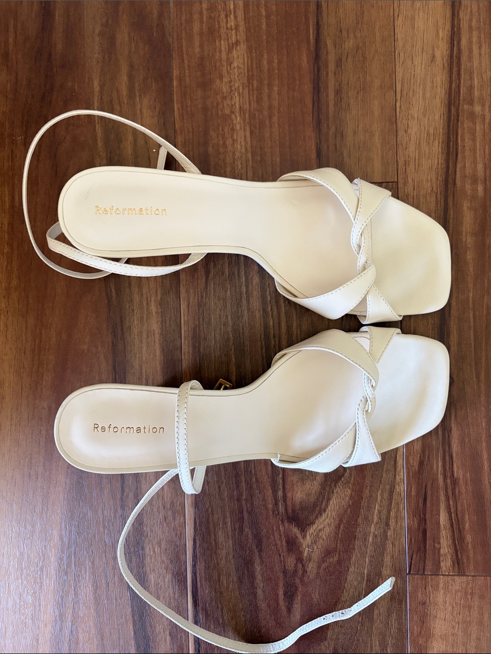 New Reformation Margo Wedge Sandal in Beige 8